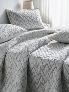 Made In Turkey Bedspread Set With Pillowcases Soft Touch Bed Cover 230*240 - Light Grey - View 5