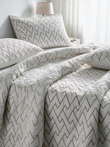Made In Turkey Bedspread Set With Pillowcases Soft Touch Bed Cover 230*240 - Creamy White - View 5