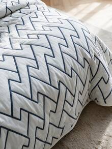 Made In Turkey Bedspread Set With Pillowcases Soft Touch Bed Cover 230*240 - Blue - View 6