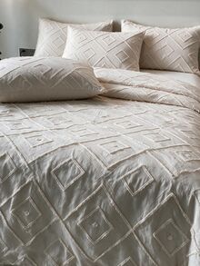 Made In Turkey Bedspread Set With Pillowcases Soft Touch Bed Cover - Beige - View 3