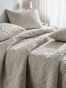 Made In Turkey Bedspread Set With Pillowcases Soft Touch Bed Cover - Beige - View 2