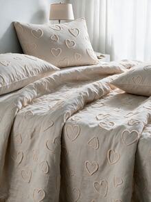 Made In Turkey Bedspread Set With Pillowcases Soft Touch Bed Cover - Beige - View 5