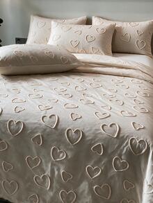 Made In Turkey Bedspread Set With Pillowcases Soft Touch Bed Cover - Beige - View 4