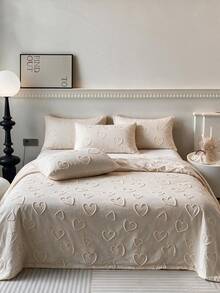Made In Turkey Bedspread Set With Pillowcases Soft Touch Bed Cover - Beige - View 2