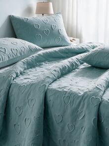 Made In Turkey Bedspread Set With Pillowcases Soft Touch Bed Cover - Light Grey - View 4
