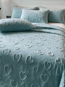 Made In Turkey Bedspread Set With Pillowcases Soft Touch Bed Cover - Light Grey - View 5