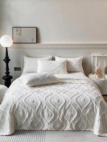 Made In Turkey Bedspread Set With Pillowcases Soft Touch Bed Cover - Creamy White - View 5