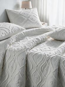 Made In Turkey Bedspread Set With Pillowcases Soft Touch Bed Cover - Creamy White - View 3