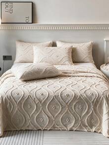 Made In Turkey Bedspread Set With Pillowcases Soft Touch Bed Cover - Beige - View 3