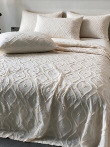 Made In Turkey Bedspread Set With Pillowcases Soft Touch Bed Cover - Beige - View 5