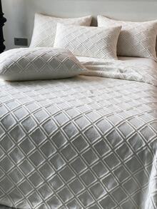 Made In Turkey Bedspread Set With Pillowcases Soft Touch Bed Cover - Light Grey - View 5