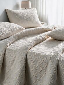 Made In Turkey Bedspread Set With Pillowcases Soft Touch Bed Cover - Beige - View 3