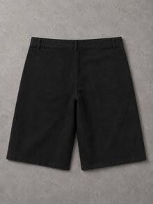 Manfinity EMRG Men's Summer New Streetwear Grunge Thorn Print Black Loose Fit Denim Shorts Rave Concert - Black - View 2