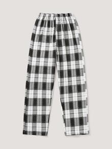 Snug Zone Teen Boys Plaid Pocket Tee And Long Pants Sleepwear Set Pajamas Set For Boy - Black - View 3
