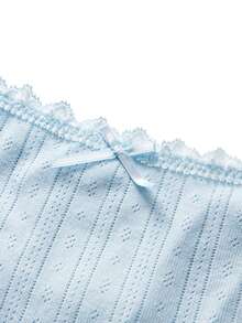 Ocili Women's Contrast Lace Bow Decor Fashion Briefs - Dusty Blue - View 8