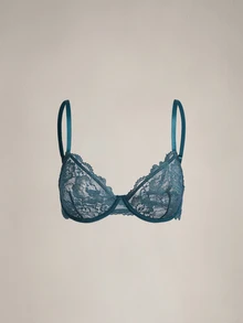 DreamPoppy 3pcs Women's Solid Color Lace Thin Cup Underwire Comfortable Bras - Multicolor - View 6