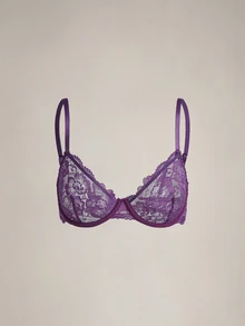 DreamPoppy 3pcs Women's Solid Color Lace Thin Cup Underwire Comfortable Bras - Multicolor - View 8