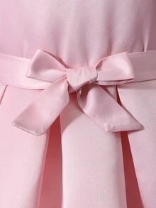 Tween Girl Soft Pink Cold Shoulder Homecoming Dress Girls Clothes 8 To 12 Years Wedding Outfit Flowergirl Party Summer Elegant - Pink - View 9