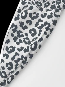 Sport MetroGents Men's Leopard Print Contrast Color Drawstring Waist 4-Way Stretch Sports Pants, Gym - Multicolor - View 3