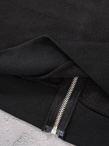 Neovey Men Casual Double-Hood Zip-Up Hooded Jacket, Grunge, Fall - Black - View 6