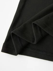 SHEIN Holidaya Women's Elegant Casual Retro Commute Color‑Block Cable Long Sleeve Knit Tee,Fitted Cropped Casual Fall Layering Basic Tops Going Out Outfits For Women - Black - View 11