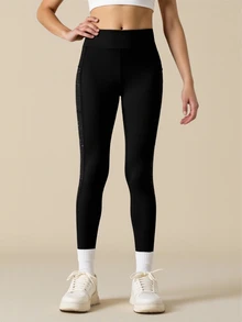 SHEIN 两件套少女紧身裤套装，星空喷绘圆点印花瑜伽紧身裤，高弹力，时尚百搭，适合运动、户外、跑步、骑行、徒步等，黑粉色 - 彩色 - 查看 7