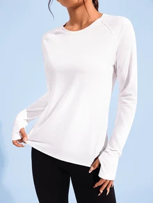 SHEIN Sovereign Charm Rib-Knit Backless Crop Sports Halter Topworkout Tank Top - White - View 3