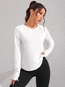 SHEIN Sovereign Charm Rib-Knit Backless Crop Sports Halter Topworkout Tank Top - White - View 6