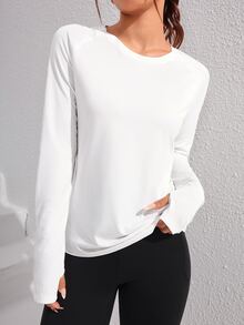SHEIN Sovereign Charm Rib-Knit Backless Crop Sports Halter Topworkout Tank Top - White - View 4