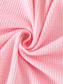 SHEIN Elladie kids 女童新款 Demelin 風格粉色針織洋裝，圓領、長泡泡袖、珍珠裝飾、3D 花卉綴飾、收腰設計，仙女公主秋季款 - 粉色 - 查看 7
