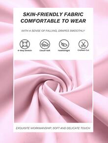 SHEIN Sovereign Charm Women's Pink And White Golf Dress,Sleeveless Polo Collar Yoga Athletic Dress With Pockets,Summer Casual Fitted Sport Running Workout Fitness Outfit - Pink - View 7