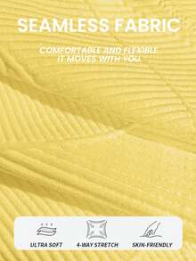 SHEIN Sovereign Charm Women's Solid Color Seamless Breathable Sports Camisole - Yellow - View 11
