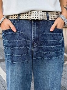Manfinity EMRG Men's Casual Everyday Washed Slant Pocket Loose Fit Jeans - Medium Wash - View 6