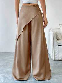 SoleilVie Women's Casual Solid Color Pants, Suitable For Summer Fall Cloth For Women - Mocha Brown - View 2