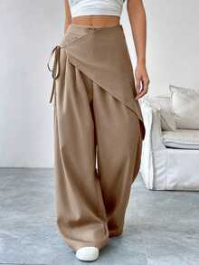 SoleilVie Women's Casual Solid Color Pants, Suitable For Summer Fall Cloth For Women - Mocha Brown - View 7