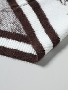 Manfinity EMRG Men's Casual Graphic Crew Neck Drop Shoulder Long Sleeve Sweater, Autumn - Multicolor - View 6
