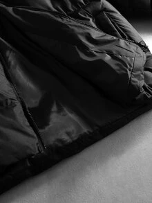 PAVTROS Men's Winter Hooded Padded Coat With Zipper And Pockets, New Year's Day - Black - View 8