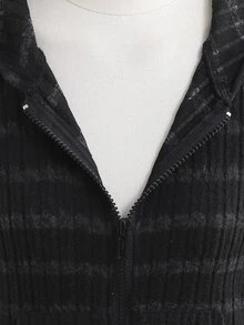 SHEIN 青少年女孩休閒 Y2K 日常修身緊身運動衫，返校季韓系校園風黑色秋冬款 - 黑色 - 查看 4