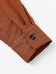 SHEIN LUNE CURVE 大尺碼女款梭織休閒通勤秋季兩件套 - 橘色 - 查看 3