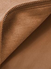 DAZY Men's Solid Brown Suede Fleece Jacket And Coat, Autumn/Winter Vacation - Brown - View 6