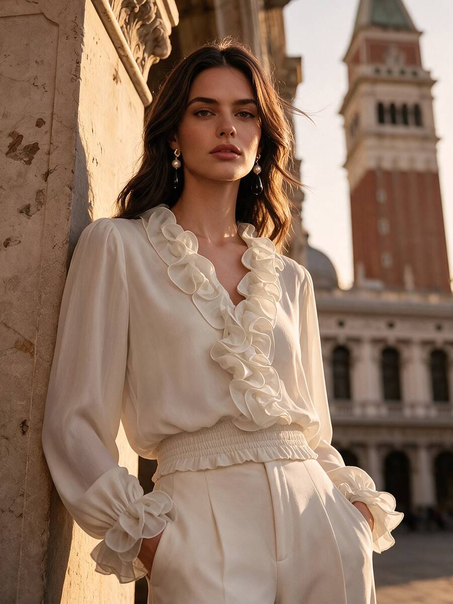 Anewsta Women Tops - Beige - View 1