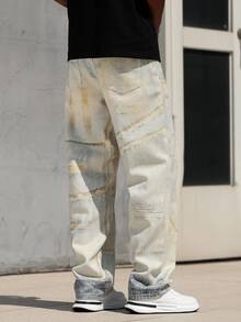 Manfinity EMRG Men's Wide Leg 3D Print Jeans - Multicolor - View 2