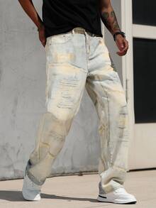 Manfinity EMRG Men's Wide Leg 3D Print Jeans - Multicolor - View 6