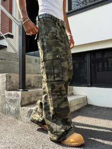 Manfinity EMRG Unisex American Camouflage Cargo Jeans - Multicolor - View 8