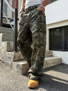 Manfinity EMRG Unisex American Camouflage Cargo Jeans - Multicolor - View 6
