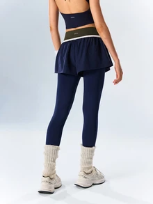 VARSIVA Women's Colorblock 2 In 1 Casual Sports Leggings - Multicolor - View 6