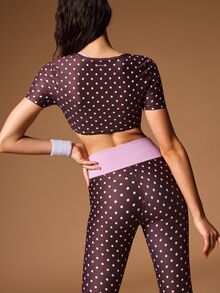 VARSIVA Women's 2 In 1 Ultra Short Top & Tight Leggings Sports Set - Multicolor - View 4