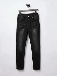 EGENSIO Men's Pocket Skinny Casual Versatile Jeans - Black - View 5