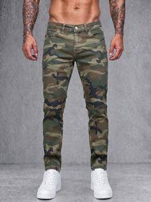 Manfinity Roghcode Quần Jeans Rằn Ri Nam - Nhiều màu - Xem 4