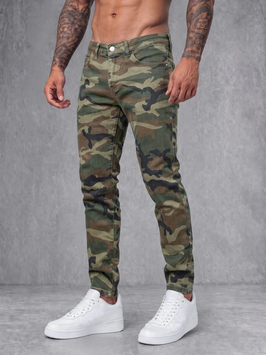 Manfinity Roghcode Quần Jeans Rằn Ri Nam - Nhiều màu - Xem 1